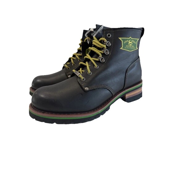 John Deere Built Skechers Men's Black Leather Cascades Work Boots 256008 Sz 12 - Picture 1 of 16